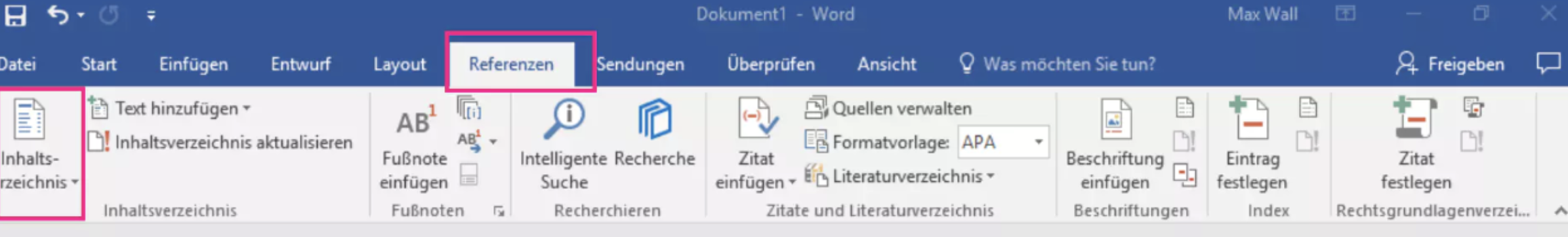 word inhaltsverzeichnis erstellen