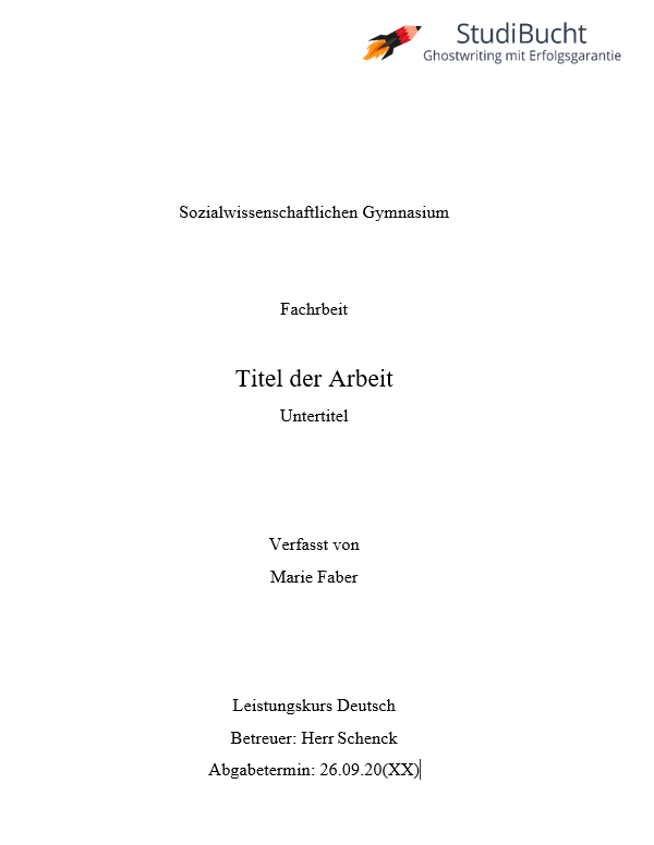 deckblatt facharbeit
